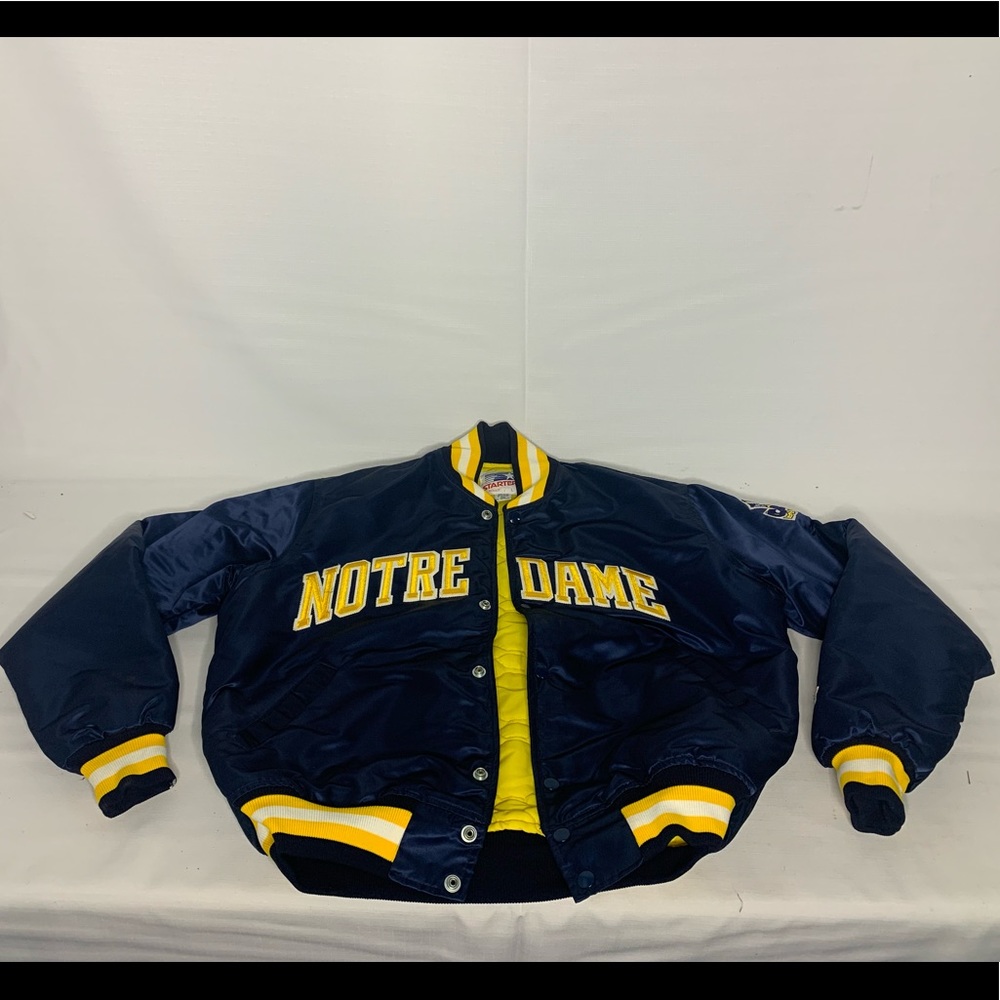 Vintage Norte Dame Bomber Jacket Large by Starter - Picture 1 of 8